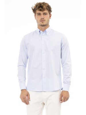 Baldinini Trend Light Blue Cotton Men Shirt
