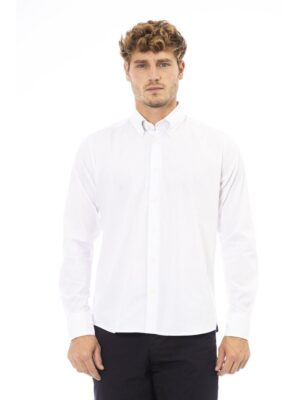 Baldinini Trend White Cotton Men Shirt