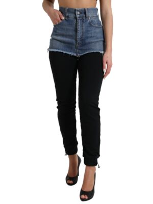 Dolce & Gabbana Chic High Waist Skinny Pants with Denim Shorts