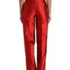 Dolce & Gabbana Elegant High Waist Wide Leg Silk Pants - Image 3