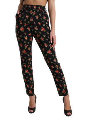 Dolce & Gabbana Elegant High-Waist Floral Tapered Pants