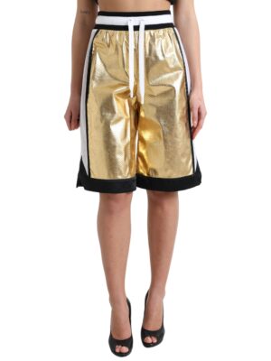 Dolce & Gabbana Elevated Elegance: High Waist Golden Shorts