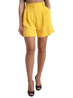 Dolce & Gabbana Elegant High Waist Bermuda Shorts in Sunny Yellow