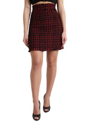 Dolce & Gabbana Tantalizing Tartan High-Waist Mini Skirt