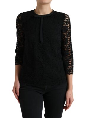 Dolce & Gabbana Elegant Floral Lace Long Sleeve Top