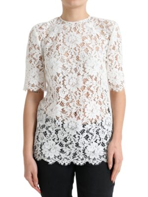 Dolce & Gabbana Elegant White Lace Blouse