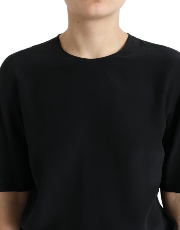 Dolce & Gabbana Elegant Silk Blend Round Neck Blouse - Image 4