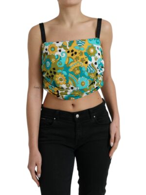 Dolce & Gabbana Elegant Floral Silk Blend Cropped Tank Top