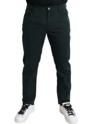 Dolce & Gabbana Elegant Green Skinny Cotton Jeans