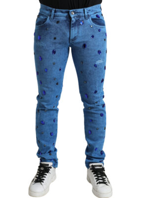 Dolce & Gabbana Crystal Embellished Skinny Denim Jeans