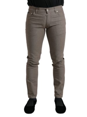 Dolce & Gabbana Elegant Brown Cotton Stretch Skinny Pants