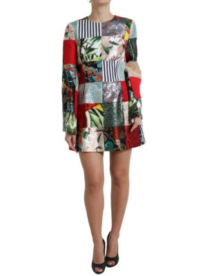 Dolce & Gabbana Floral Jacquard Mini Shift Dress Masterpiece