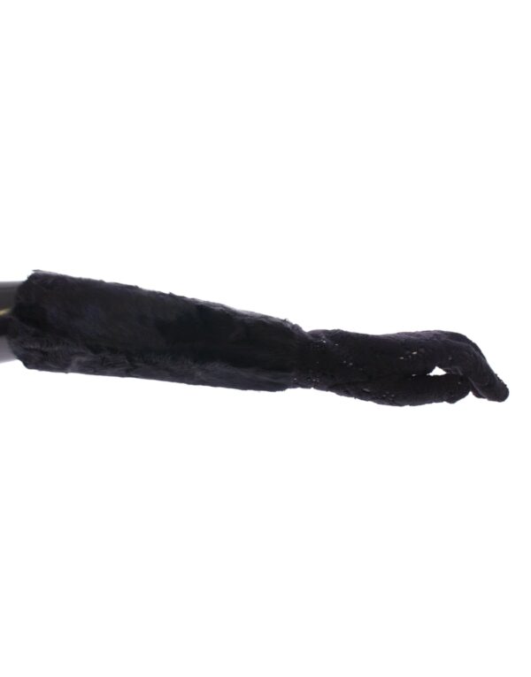 Dolce & Gabbana Black Wool Lace & Lamb Fur Elbow Gloves - Image 2