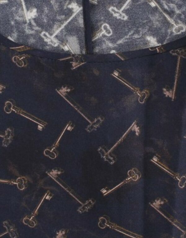 Dolce & Gabbana Enchanted Sicily Silk Blouse with Gold Keys Print - Image 6