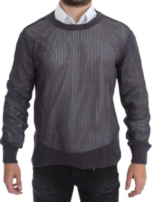 Dolce & Gabbana Elegant Crew-Neck Netted Sweater in Light Purple