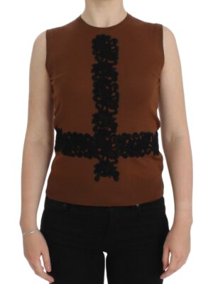 Dolce & Gabbana Timeless Wool and Lace Sleeveless Vest