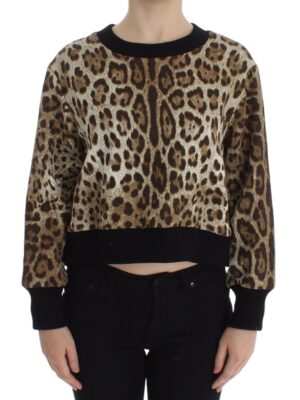 Dolce & Gabbana Elegant Leopard Print Short Sweater Top