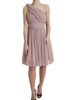 Dolce & Gabbana Elegant Asymmetrical Pink Tulle Dress
