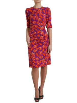 Dolce & Gabbana Vibrant Floral Silk Charmeuse Dress