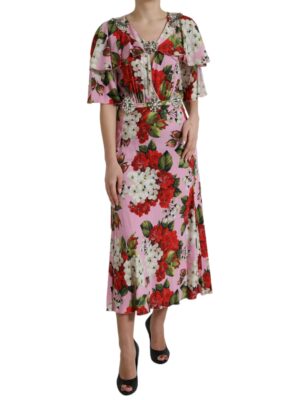Dolce & Gabbana Elegant Crystal-Embellished Silk Dress