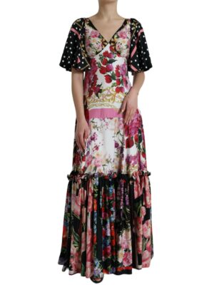 Dolce & Gabbana Elegant Floral Silk Maxi Dress