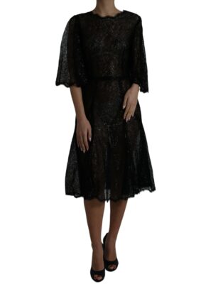 Dolce & Gabbana Elegant Floral Lace Midi Dress