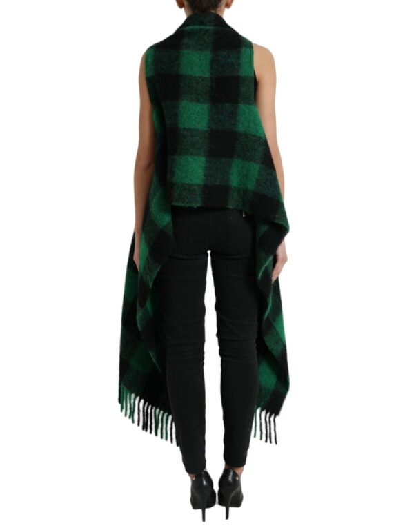 Dolce & Gabbana Elegant Checkered Poncho Jacket - Image 3