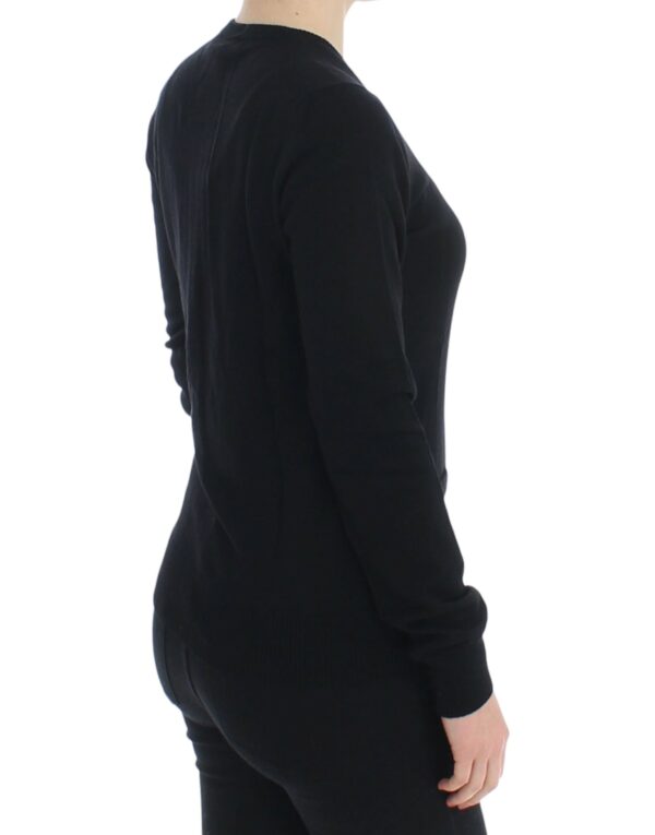 Dolce & Gabbana Elegant Black Wool Cardigan Sweater - Image 4