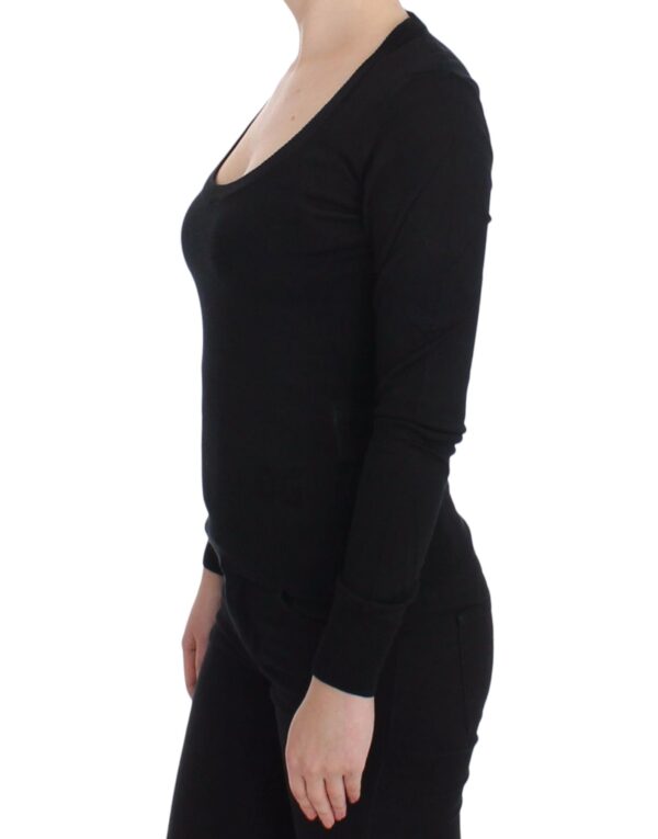 Dolce & Gabbana Elegant Black Deep Crewneck Sweater - Image 2