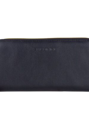 Baldinini Trend Chic Black Leather Zip Wallet