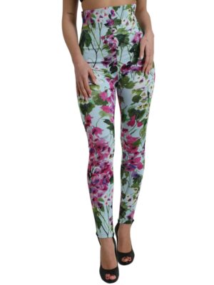 Dolce & Gabbana Elegant Floral High-Rise Leggings Pants