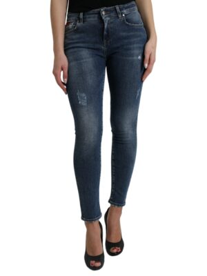 Dolce & Gabbana Elegant Mid Waist Stretch Jeans in Blue