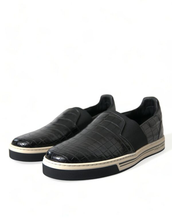 Dolce & Gabbana Elegant Crocodile Leather Low-Top Sneakers - Image 3