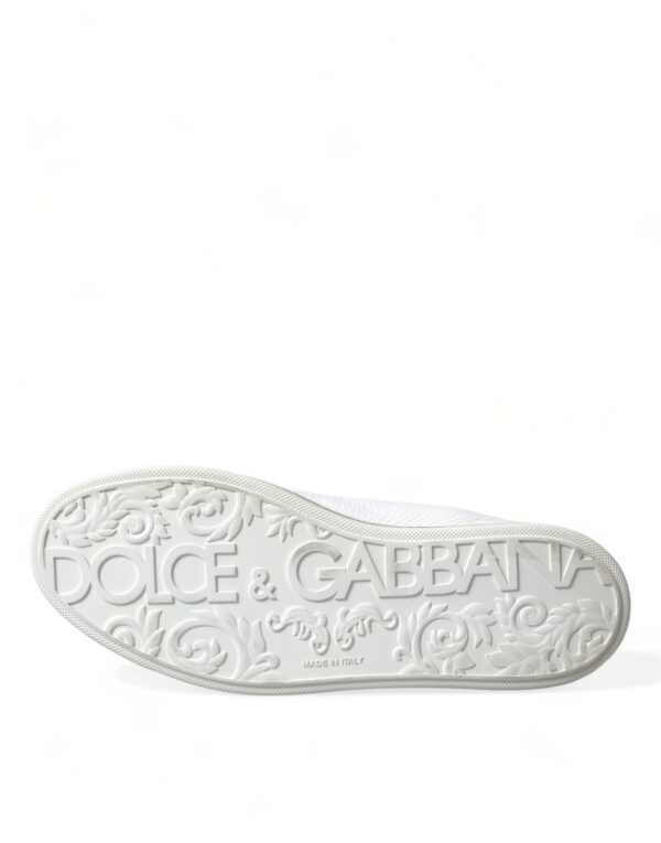 Dolce & Gabbana Elegant White Leather High Top Sneakers - Image 6