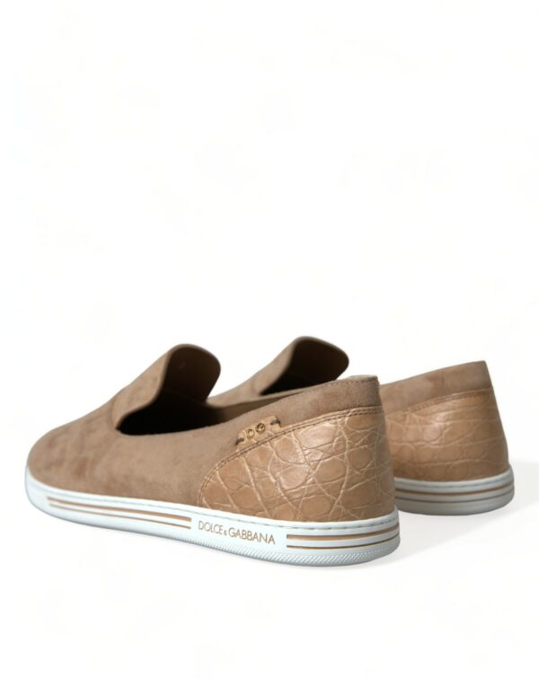 Dolce & Gabbana Elegant Beige Leather Loafers - Image 4