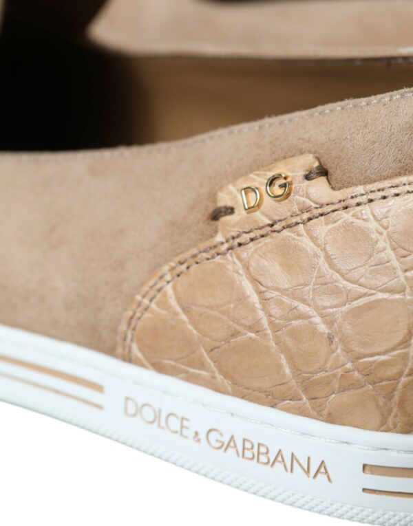 Dolce & Gabbana Elegant Beige Leather Loafers - Image 5