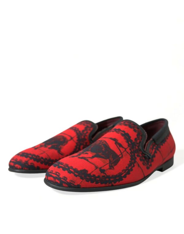 Dolce & Gabbana Torero-Inspired Luxe Red & Black Loafers - Image 3