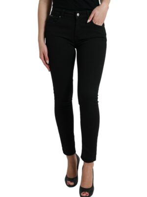 Dolce & Gabbana Elegant Black Mid-Waist Stretch Jeans