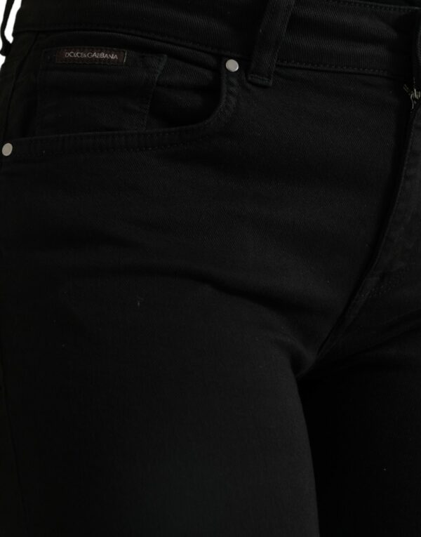 Dolce & Gabbana Elegant Black Mid-Waist Stretch Jeans - Image 6