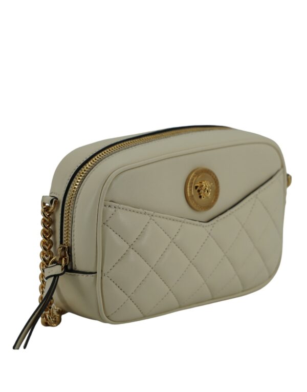 Versace Elegant White Lamb Leather Camera Bag - Image 3