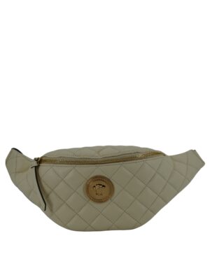 Versace Elegant White Lamb Leather Belt Bag