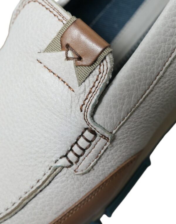 Dolce & Gabbana Elegant White Deerskin Loafers - Image 8