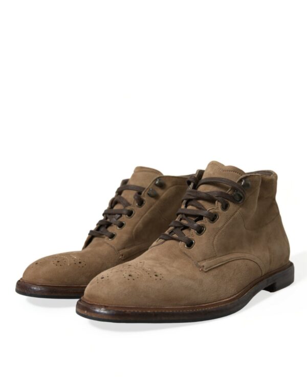 Dolce & Gabbana Elegant Leather Ankle Lace-Up Boots - Image 3