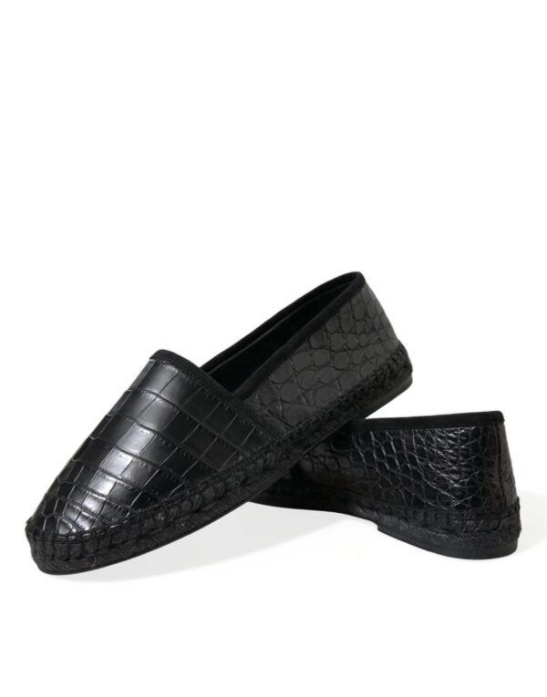 Dolce & Gabbana Exotic Black Leather Espadrilles - Image 7