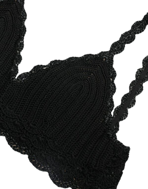 Dolce & Gabbana Elegant Black Crochet Corset Top - Image 5