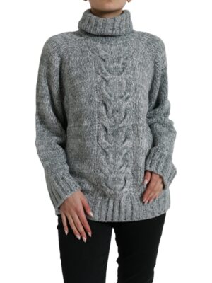 Dolce & Gabbana Elegant Gray Cashmere Blend Turtleneck Pullover