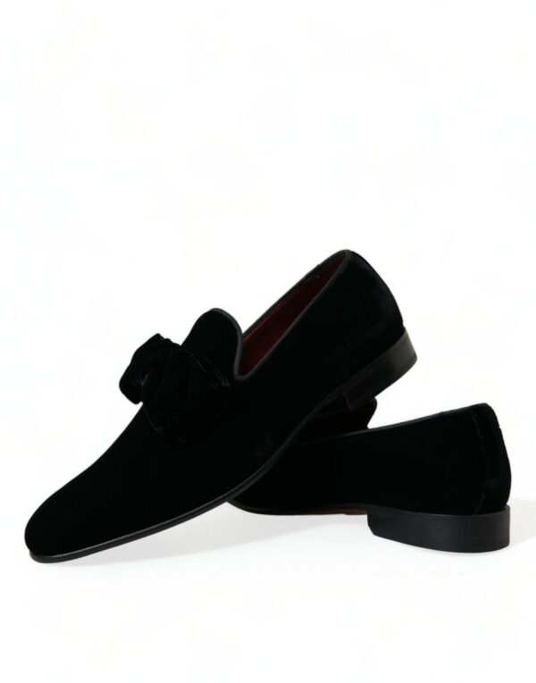 Dolce & Gabbana Elegant Black Velvet Loafers - Men's Luxury Footwear - Image 7