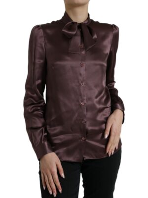 Dolce & Gabbana Elegant Silk Ascot Collar Blouse