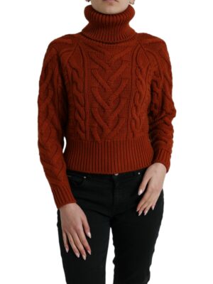 Dolce & Gabbana Elegant Brown Turtleneck Wool Sweater