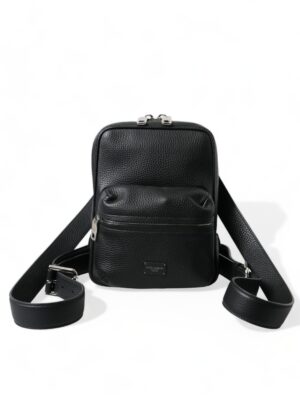 Dolce & Gabbana Chic Black Calf Leather Small Backpack